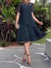 2025 Elegantes Spitzen-Patchwork-Chiffonkleid: Damen Sommer Mode für Europa & Amerika
