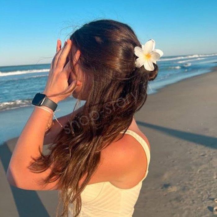 Hårklämmor - SHOP-STORY - FLOWHAIR - Set om 4 - Halkfria - Hawaiianska Blommor - Starka Färger