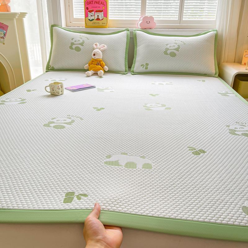 Summer Cooling Mat Set 2 Piece 3 Piece Class A Bed Style Ice Silk Air Conditioner Soft Mat Washable Thin Cushion