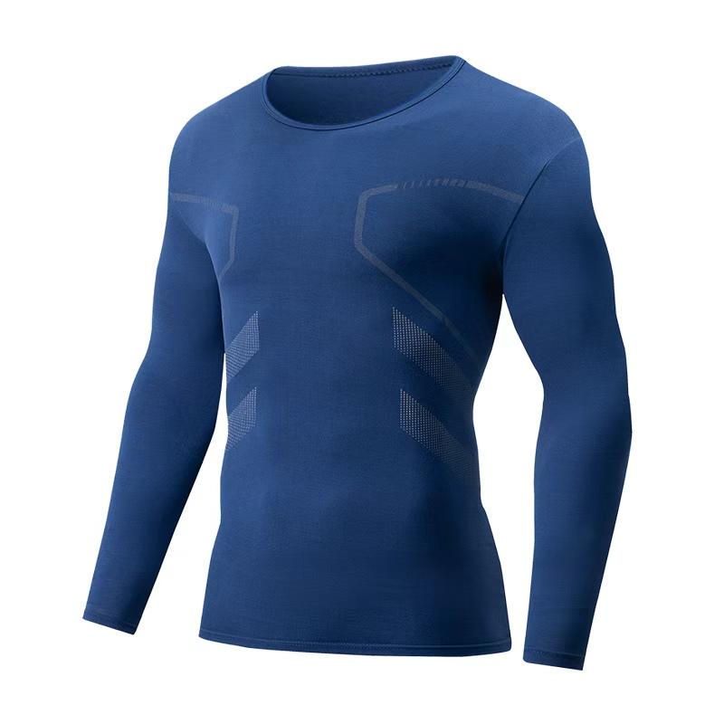 

Autumn/Winter Men s Fashionable Printed Casual Round Neck Long Sleeved T-shirt Comfortable Sports Warm Base Top S