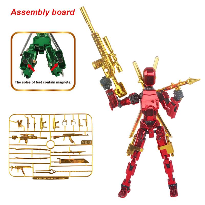 13 Action Figure Titan Multi-Jointed Movable Shapeshift Robot T13 Action Mannequin Character and Dog Figure Toys Gifts for Kids
