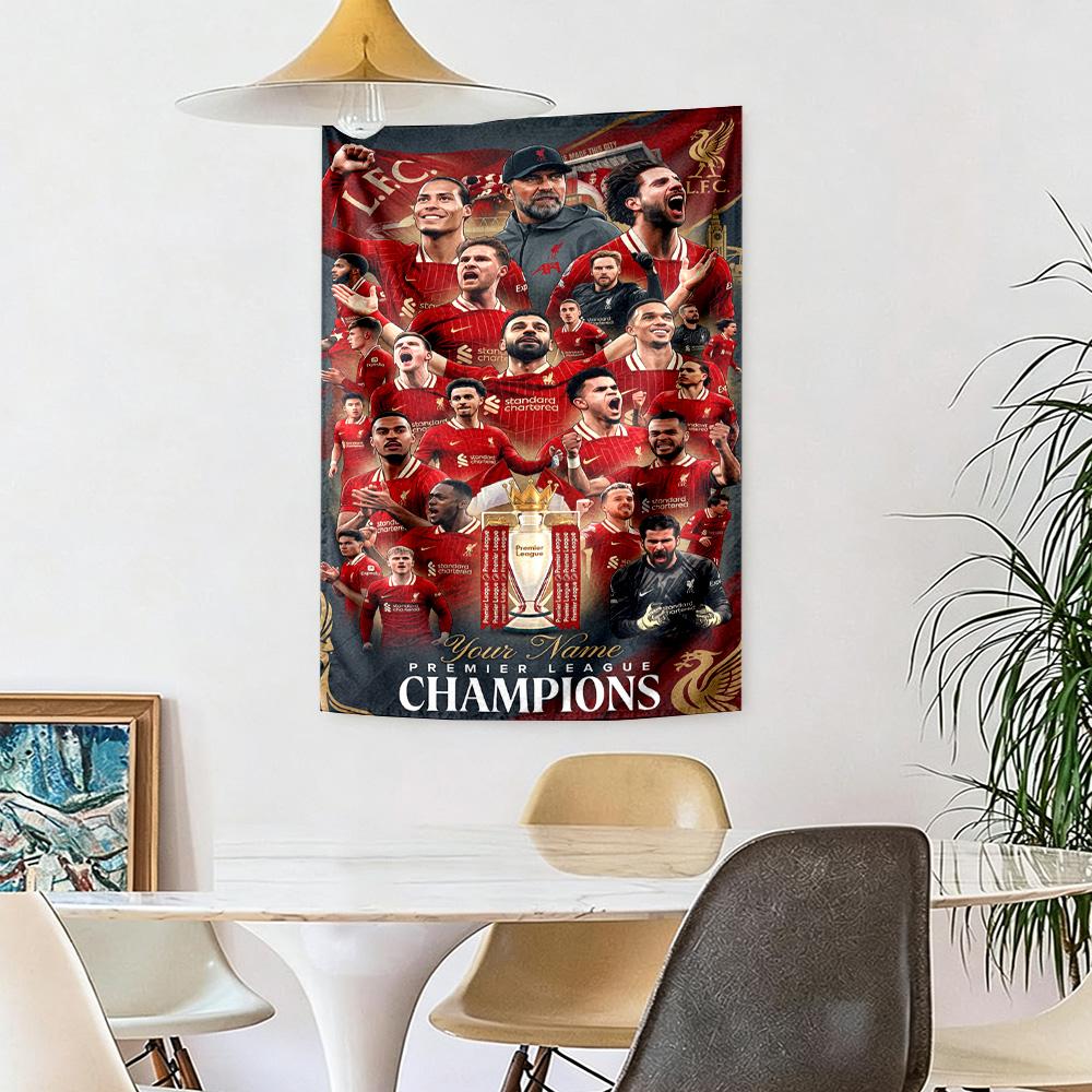 Liverpool Takımı Özel Adınız Duvar Dekoru Duvar Halısı Sanatı Evcil Hayvan Anma Doğum Günü Düğün Partisi Arka Planı Aile Hediyesi
