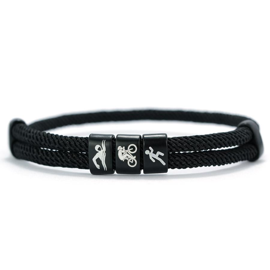 Brățară Sport Cord Triathlon Creativă pentru Bărbați Cablu Premium Selectat de 4mm 6 Opțiuni de Culoare Accesorii Cool pentru Încheietura Mâinii pentru Exterior Călărie Adjustable negru