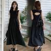 Real Shot, Hepburn Style Coffee Break French Black Suspender Vest Dress Women's New Summer Temperament Dress