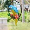 Artificial Bird Statues Iron Ring Hanging Sculpture Parrot Statue  For Home Office Room Ornaments