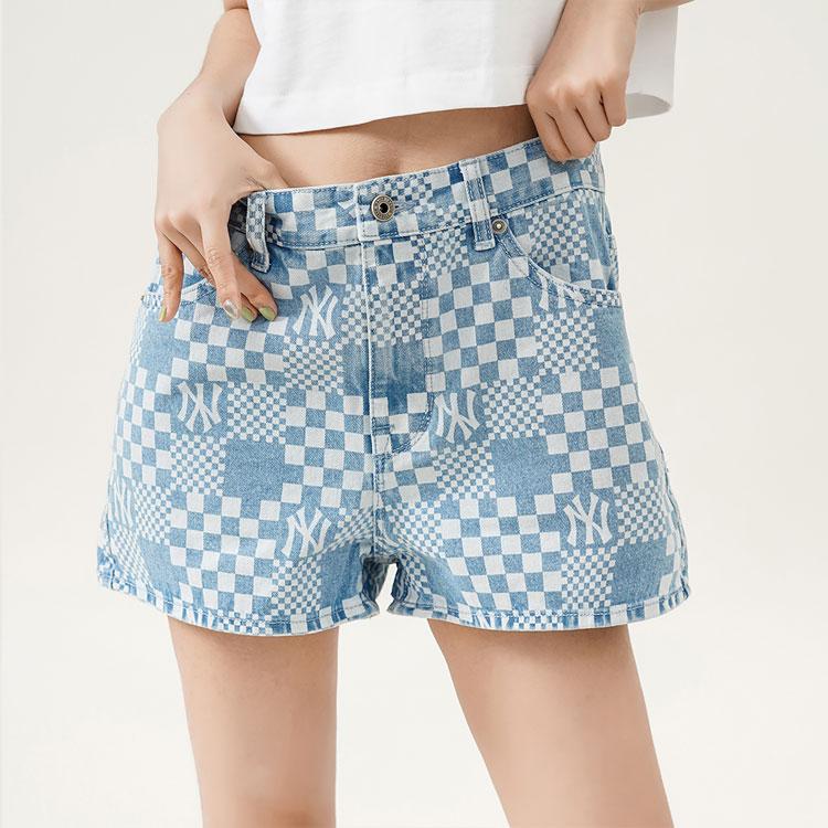 New MLB Denim Shorts Women's Light Blue 3FDPM0323-50BLL