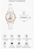 Love Watch Diamond Wristwatch with Leather White Women's Strap, Stylish, Waterproof, Simple, Business, Cute, Casual, Luxury, Gift,