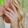 Simple Horse Eye Zircon Single Ring, Fashionable Stacked S925 Sterling Silver Plated 14K Gold Ring Ring Ring.