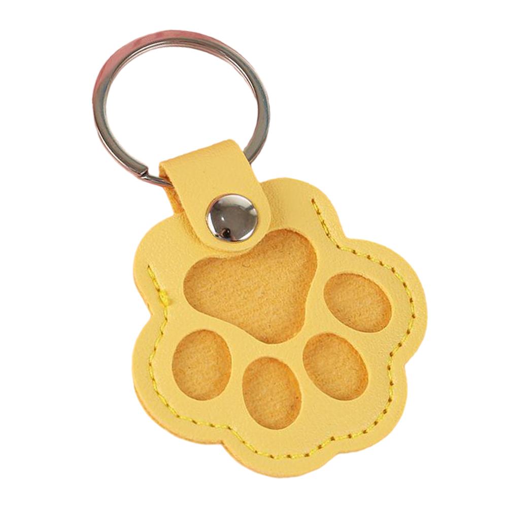Pet Hair Keepsake Keychain PU Pet Keychains Hair Collector Cute Paw-Shaped Memorial Charm for Men Girls Wallet Women Mobile