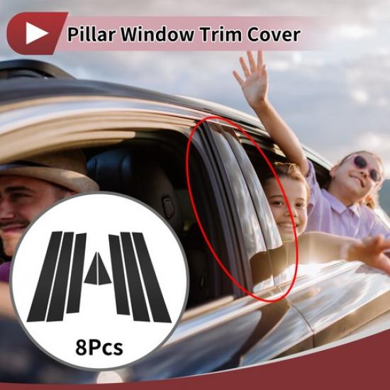 8 Pcs Car Door Pillar Window Trim for Subaru Forester 14-18 Black
