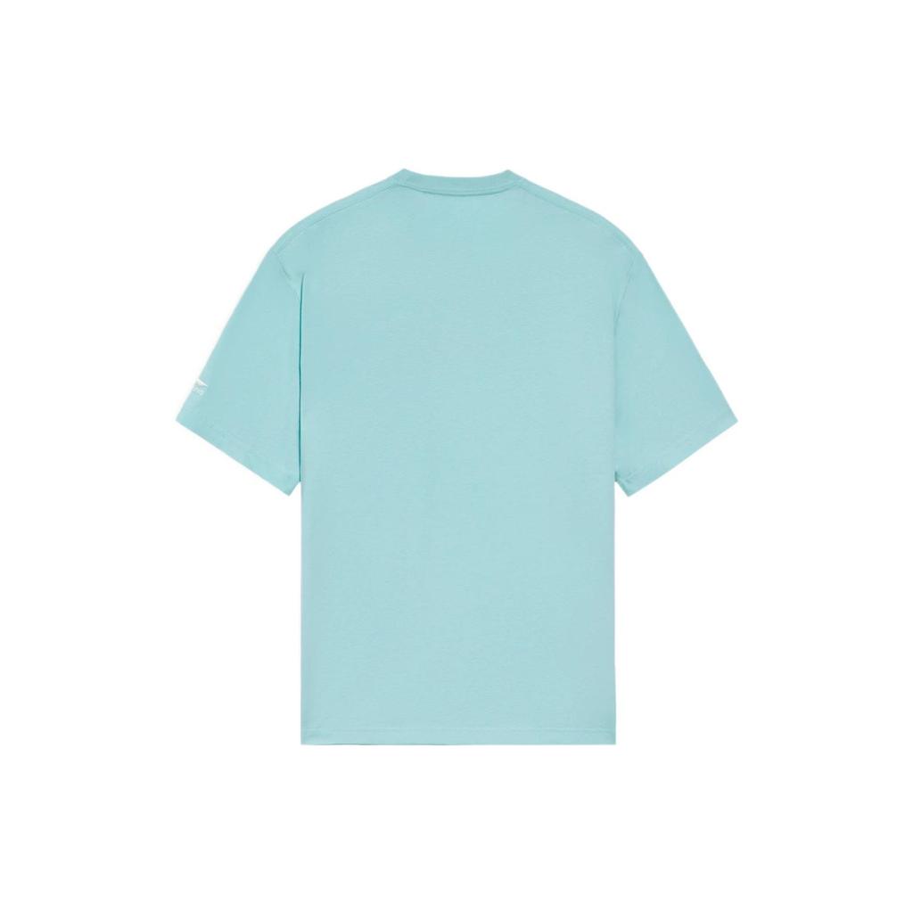 Li-Ning Pure Color Embroidered Small Logo Crew Neck Short Sleeve T-Shirt Men Tops Eggshell-Blue AHSS325-5