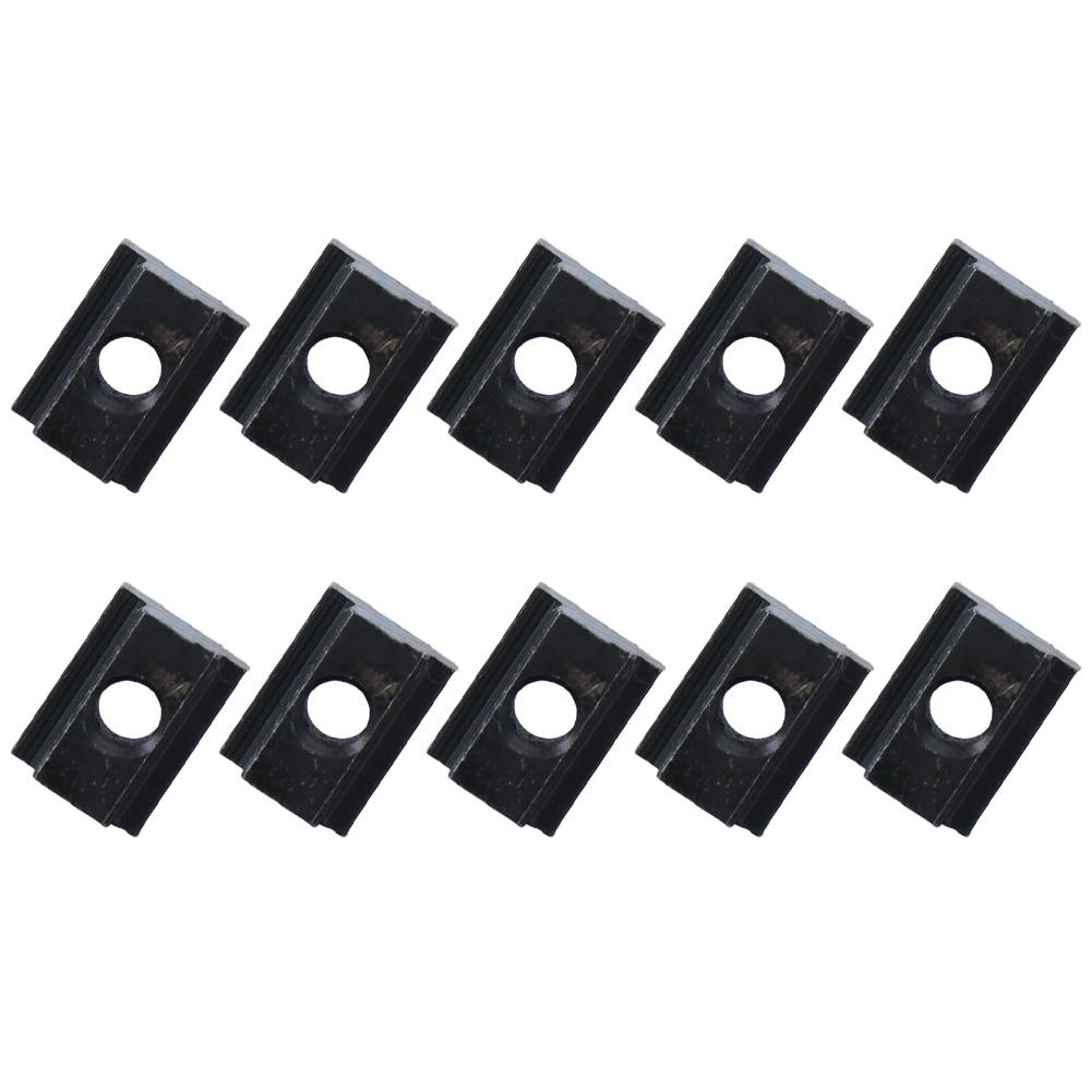 10Pcs Durable M6 M8 M10 M12 T Slot Nuts Carbon Steel Black Oxide Finish Tapped Through Slot Nuts Furniture Nuts