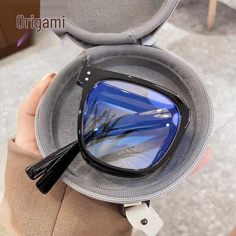 Women's Ultralight Black Frame Folding Reading Glasses with Anti-Blue Light