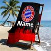 Custom Name Personalized FC Bayern Print Beach Towel, for Trip Camping Beach Party Home Decor, Birthday Gift for Family & Friends