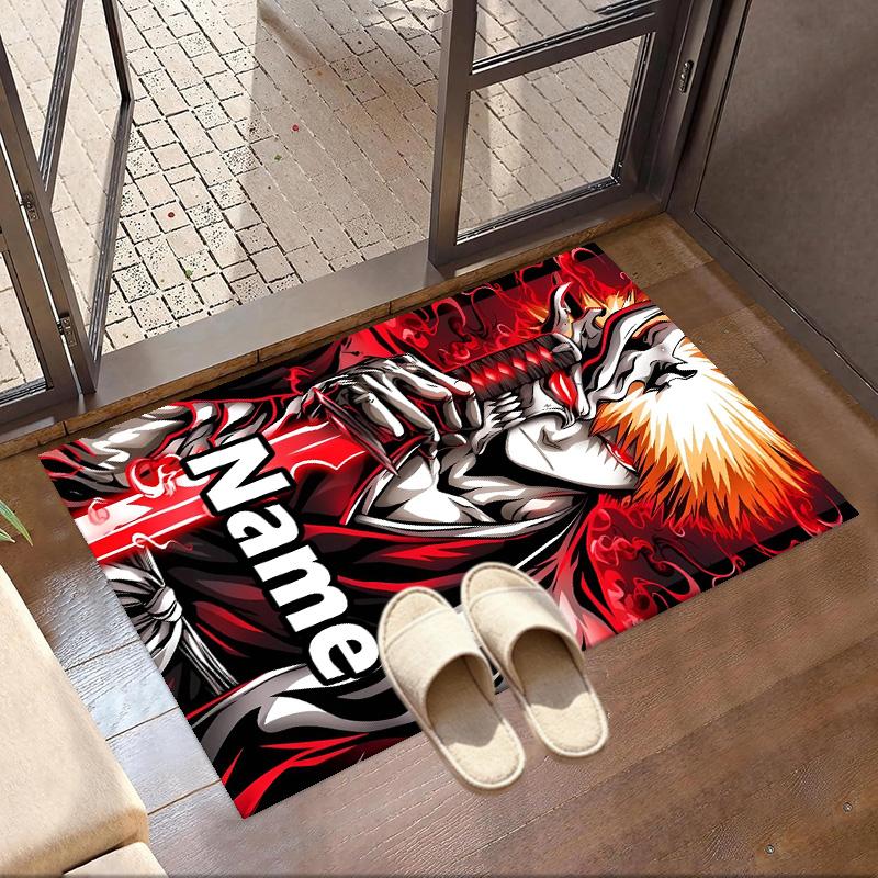 Custom Name Personalized BLEACH Print Carpet, Versatile Home Decor Rug, for Playroom, Apartment, Balcony, Entryway, Hallway Gift