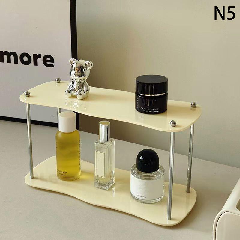 

2/3-Layer Acrylic Desktop Storage Rack Water Cup Perfume Bathroom Table Top Cosmetics Storage Jewelry Display Frame Organizer as the picture