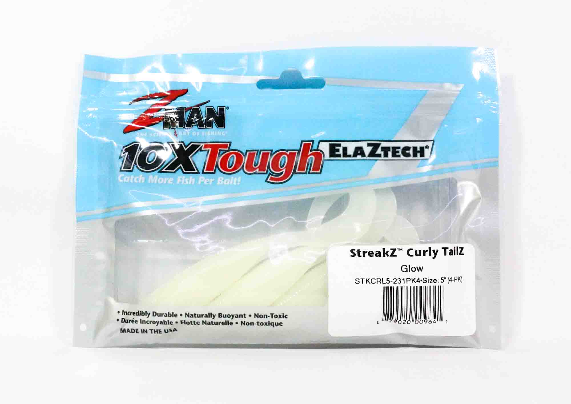

Zman Soft Lure StreakZ Curly TailZ 5 дюймов, 4 шт. в упаковке, светится (9641)