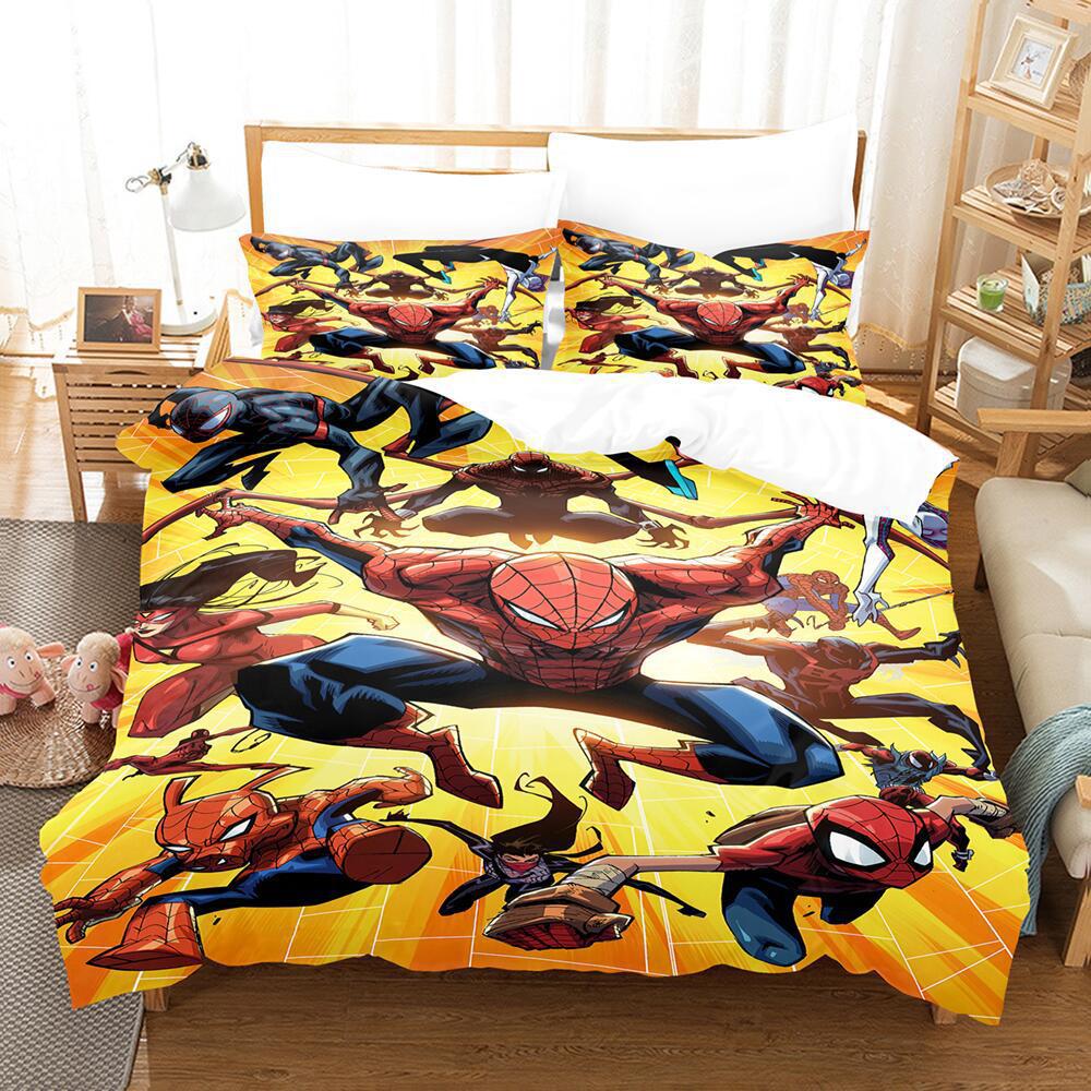 Bedding Three-Piece Set 3D Digital Cartoon Animation Microfiber Duvet Set 135 * 200CM single cover