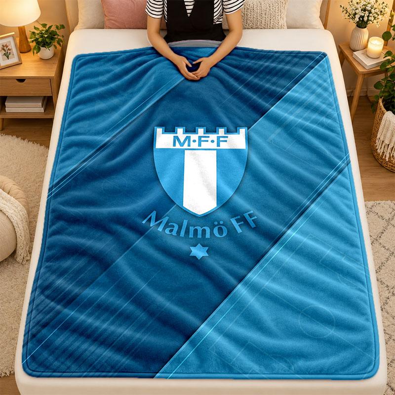 Flannel BlanketMalmö FF Warm Soft Throw Blanket for Indoor Sofa Bed Living Room Use