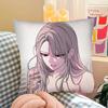 1pc Cute Korea Manhwa Lapel Pillow Case Fashion Square Pillowcase Bedroom Sofa Room Ins Decoration Leisure