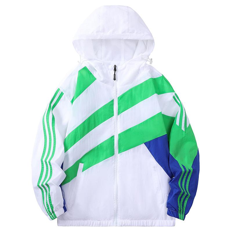 Autumn Color Matching Hooded Jacket Men's Trendy Brand Fashion Versatile Casual Jacket Men's Coat Men's Clothing