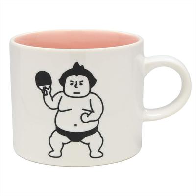 Casual Life Mino Ware Sumo Wrestler Table Tennis Mug 330ml Porcelain Japan