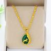 Phoenix Green Water Wave Pendant: Unisex Alloy Ornament for Safe Passage