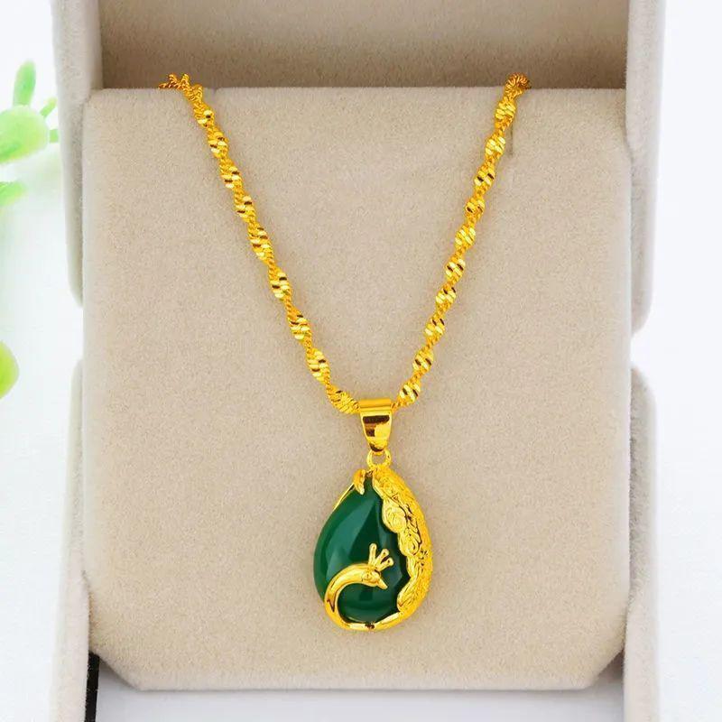 Phoenix Green Water Wave Pendant: Unisex Alloy Ornament for Safe Passage