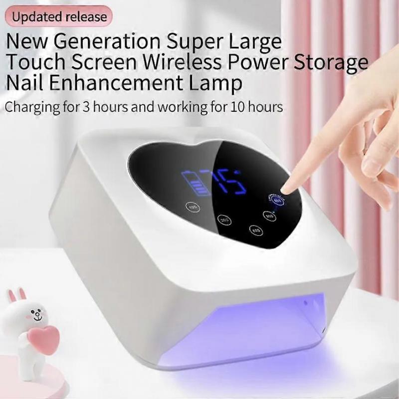 72W Cordless UV Led Nail Lamp Touch Screen Wirless Power Storage Nail Enhancement Lamp Quick Drying Nail Dryer