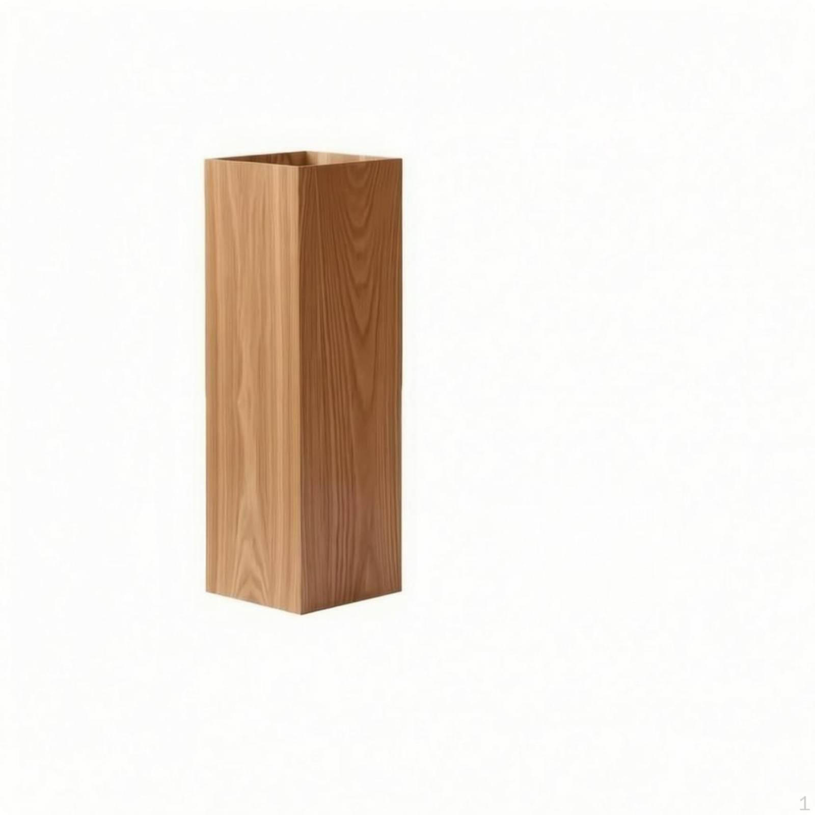 Wooden Umbrella Stand Tall WoodenGrain OpenTop