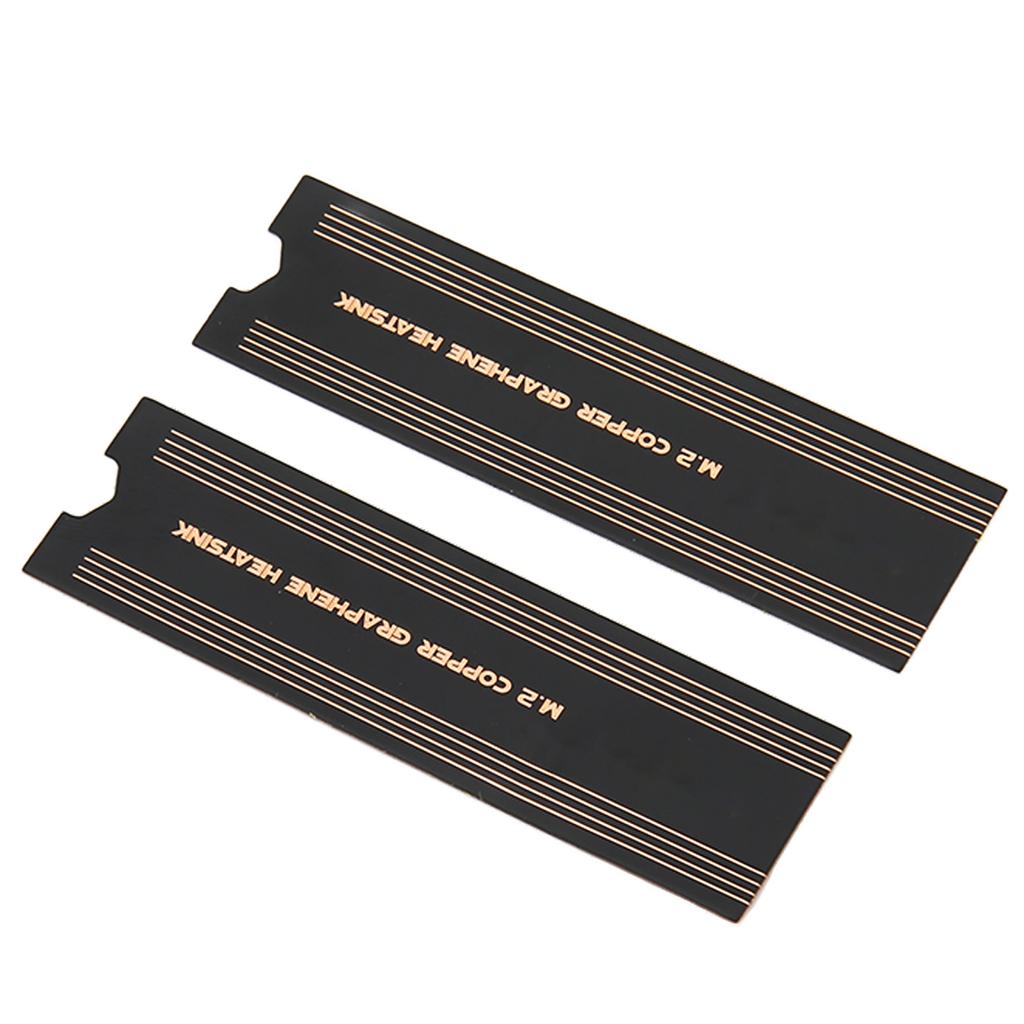 M.2 SSD Graphene Heatsink Precise Thermal Conductivity Rapid Cooling NVMe Copper Graphene Heatsink for Laptop PC 2pcs