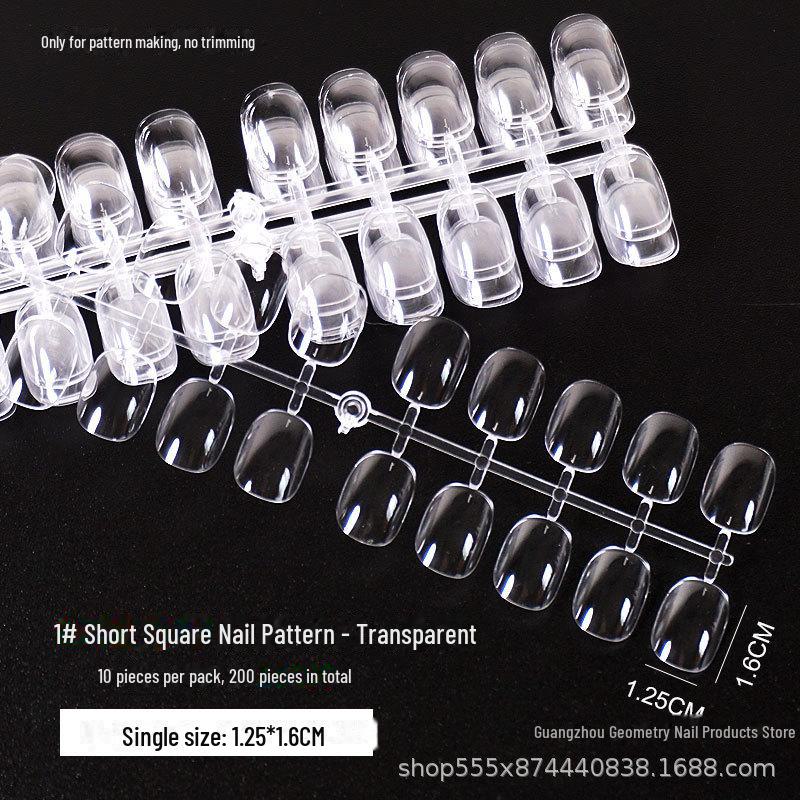 Japanese Oval and Square Round Pattern False Nail Sample