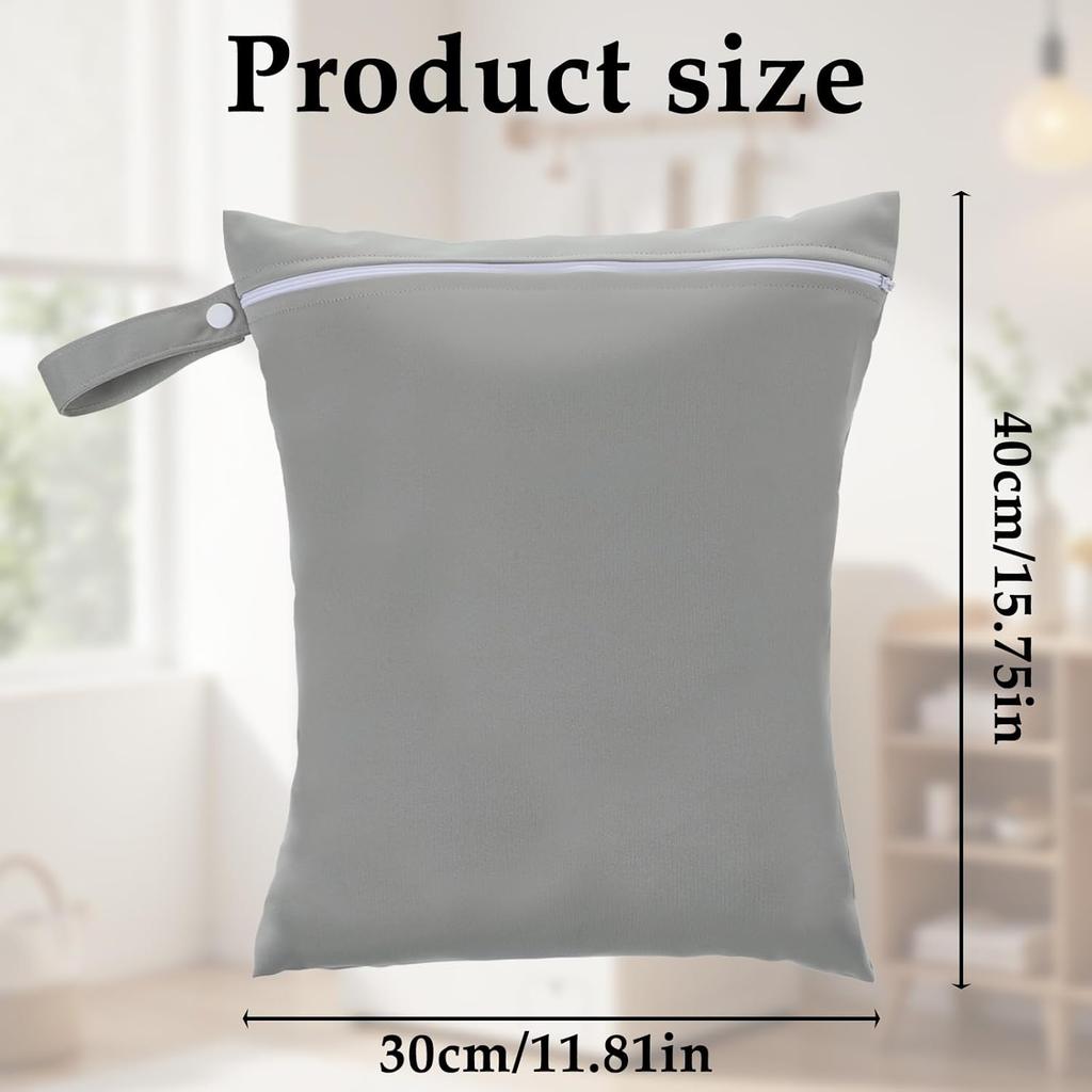 2 Pack Washable Waterproof Wet Dry Large Dirty Clothes Bag, Travel Laundry Bags, Portable Wet Bags with Handles for Dirty Clothes, Gym, Camping,