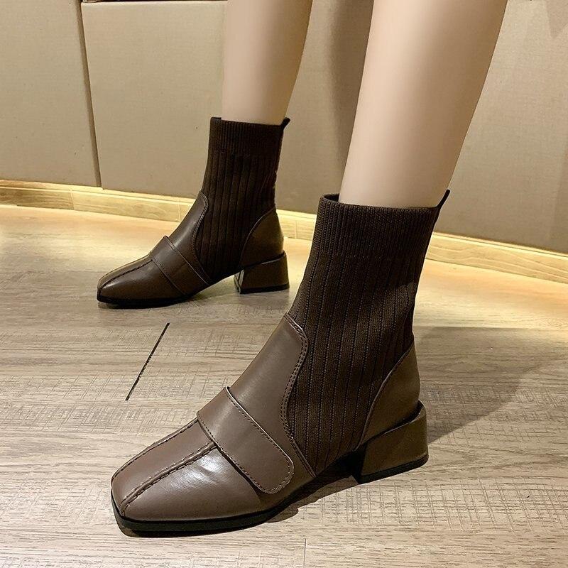 Botines Invierno Cálido Cuero Mujer Zapatos de Trabajo Zapatos Cómodos Tacón  Cuadrado Mujer Botas Mujer Botas Tacón Botas Tacón comprar a buen precio —  entrega gratuita, reseñas reales con fotos — Joom