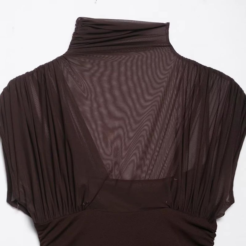 Araltay New Arrival Fashion Style Women's Clothing Fashion All-Match Minimalist Casual Style Silm Silk Net Patchwork