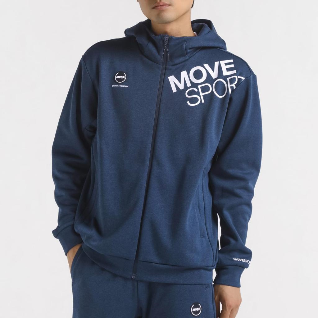 Sweatshirt Descente Full Zip Hoodie Stretch Training Running Navy 3L [Move Sports]