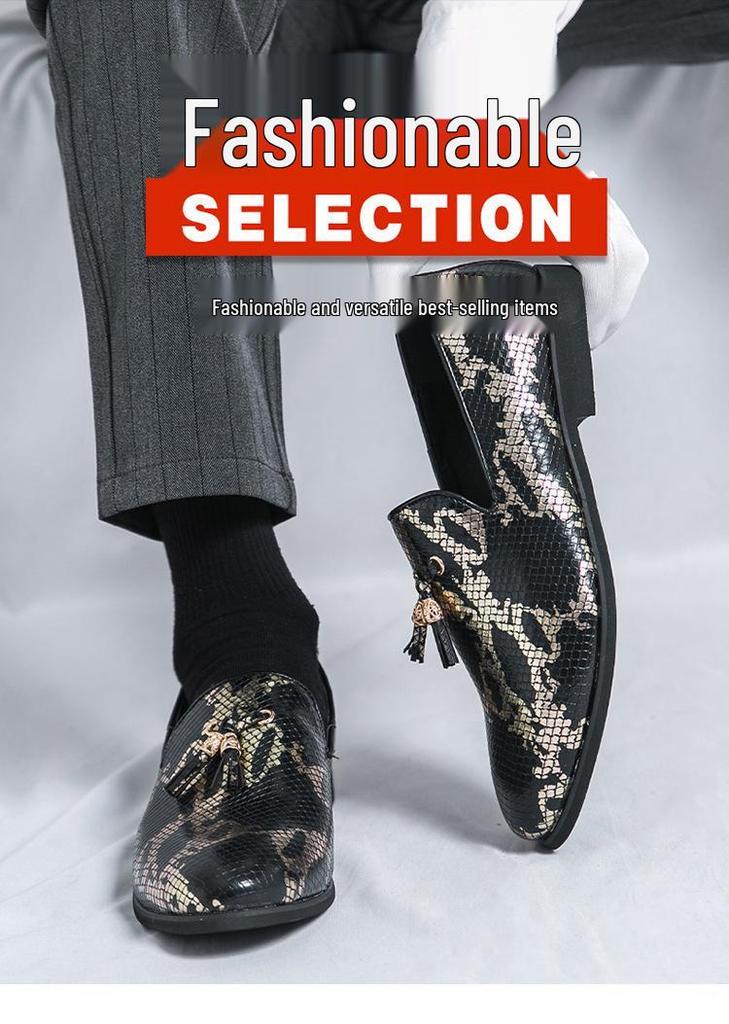 Men's Large Size Slip-On Tassel Loafers: Lightweight Leather Shoes for Spring and Autumn