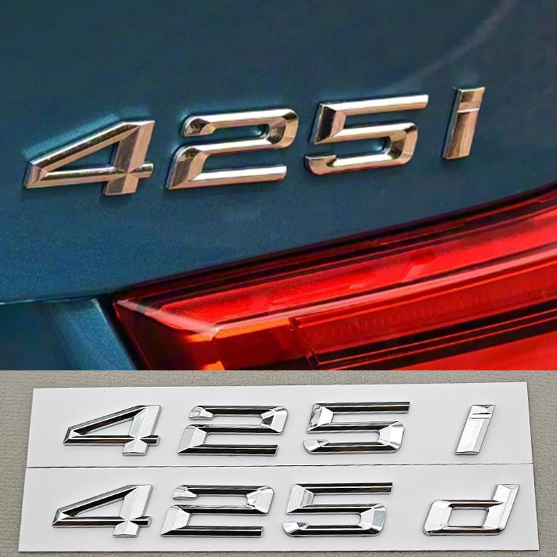 3D ABS Car Letters Logo 425i 425d Badge Emblem Sticker Rear Trunk Decals For BMW 4 Series 425i 425d Tail Marking Accessories