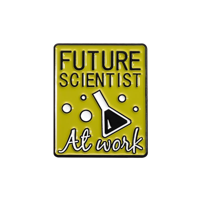 Attractive Style Cartoon Alphabet Badge Fun Chemistry Flask Design Allpurpose Metal Brooch For Summer 2024 Lovers Fashion