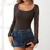 Women's Fashion Solid-Colour Casual Loose-Fit Lace Top: Flattering, Slimming And Figure-Hugging