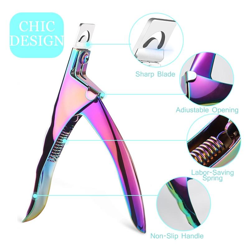 Fake Nail Cutter Professional Nail Clippers Straight Edge Acrylic Nail Clipper Tips Manicure Cutter Guillotine Cut False Nails