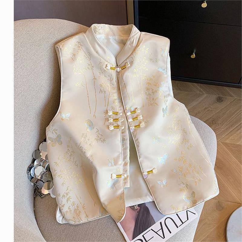 Vest Spring and Autumn High-end Buckle Fashion New Top Temperament Top