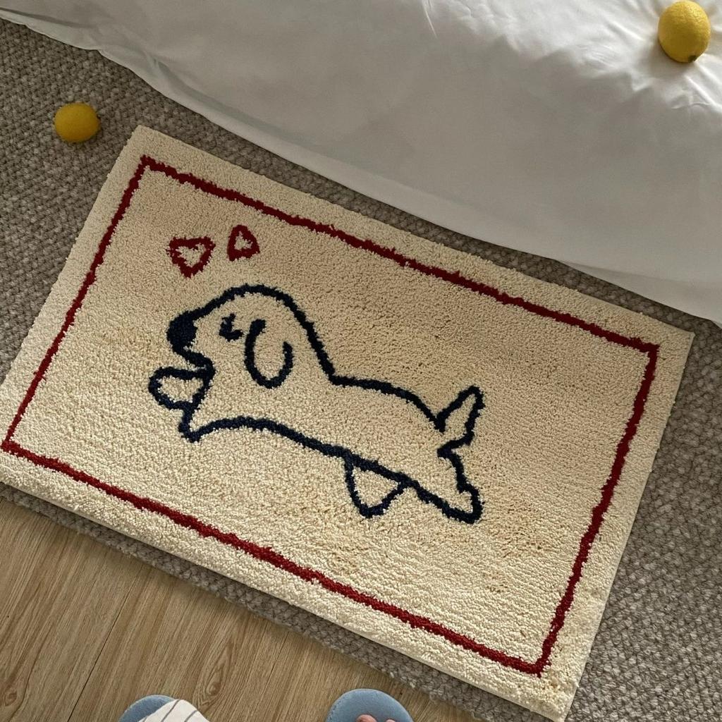 Uroczy Zwierzę Miłość Serce Szczeniak Dywan Pluszowy Ciepły Antypoślizgowy Wejście do Sypialni Dywan Styl Ins Dekoracja Domu Mata Podłogowa