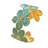 Dripped Oil Flower Cuff Bracelet Multicolor Floral Open Bangle Elegant Floral Bracelet  Women