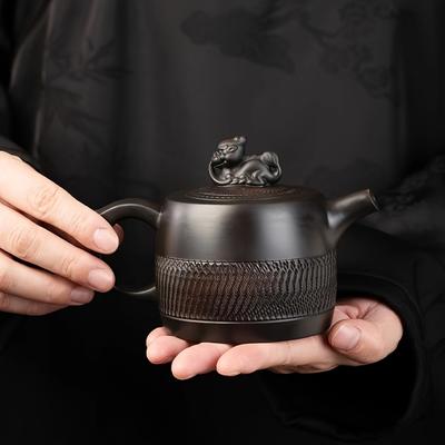 1pc Purple Clay Teapot Ceramic Tea Cup Kung Fu Tea Set For Home Restaurant Hotel Office Tea Accessories Gifts For New Year Valentine's Day Holiday Gif