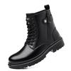 Fashion 2024 Autumn Winter New Designer Platform Boots for Men English-style Cargo Cowhide Ankle Boots Male Fashion Black Men's Shoes