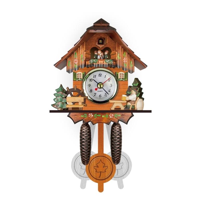Traditionelle Kuckuckswanduhr aus Holz für Wohnzimmer mit leisem Uhrwerk Dekorative Wanduhr Genaue Uhrwerke