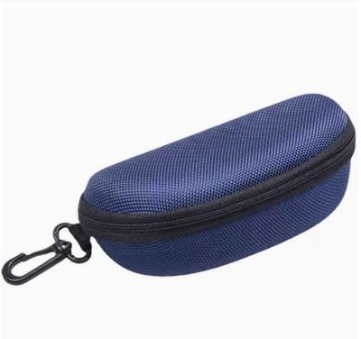 Hard Shell Sunglasses Case with Zipper Closure and Carabiner Clip Portable Protective Eyewear Storage Box for Travel and Daily Use