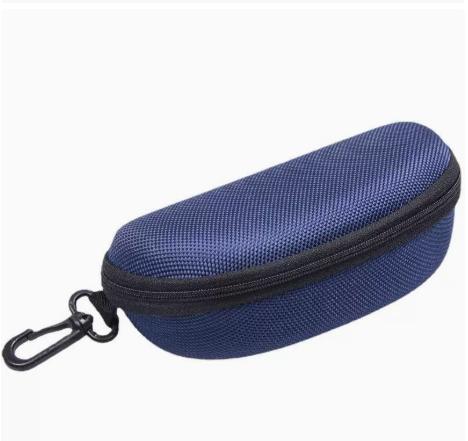 

Hard Shell Sunglasses Case with Zipper Closure and Carabiner Clip Portable Protective Eyewear Storage Box for Travel and Daily Use One Size