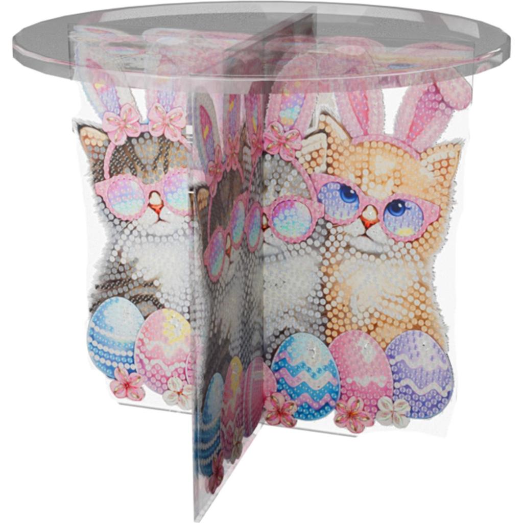 Acrylic Mushroom Diamond Art Potted Plant Holder Round Flower Pot Riser Diamond Painting Plant Corner Stand for Adults Beginners